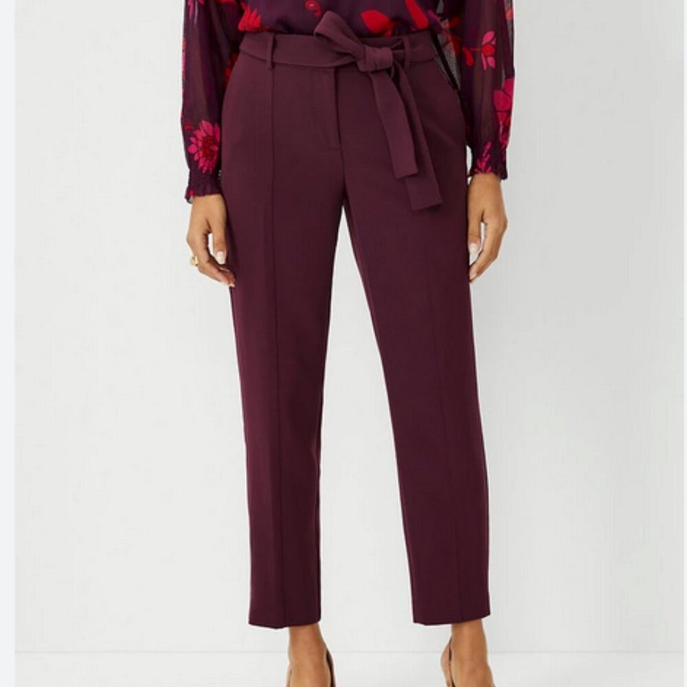 Ann Taylor Petite Tie Waist Ankle Pant*